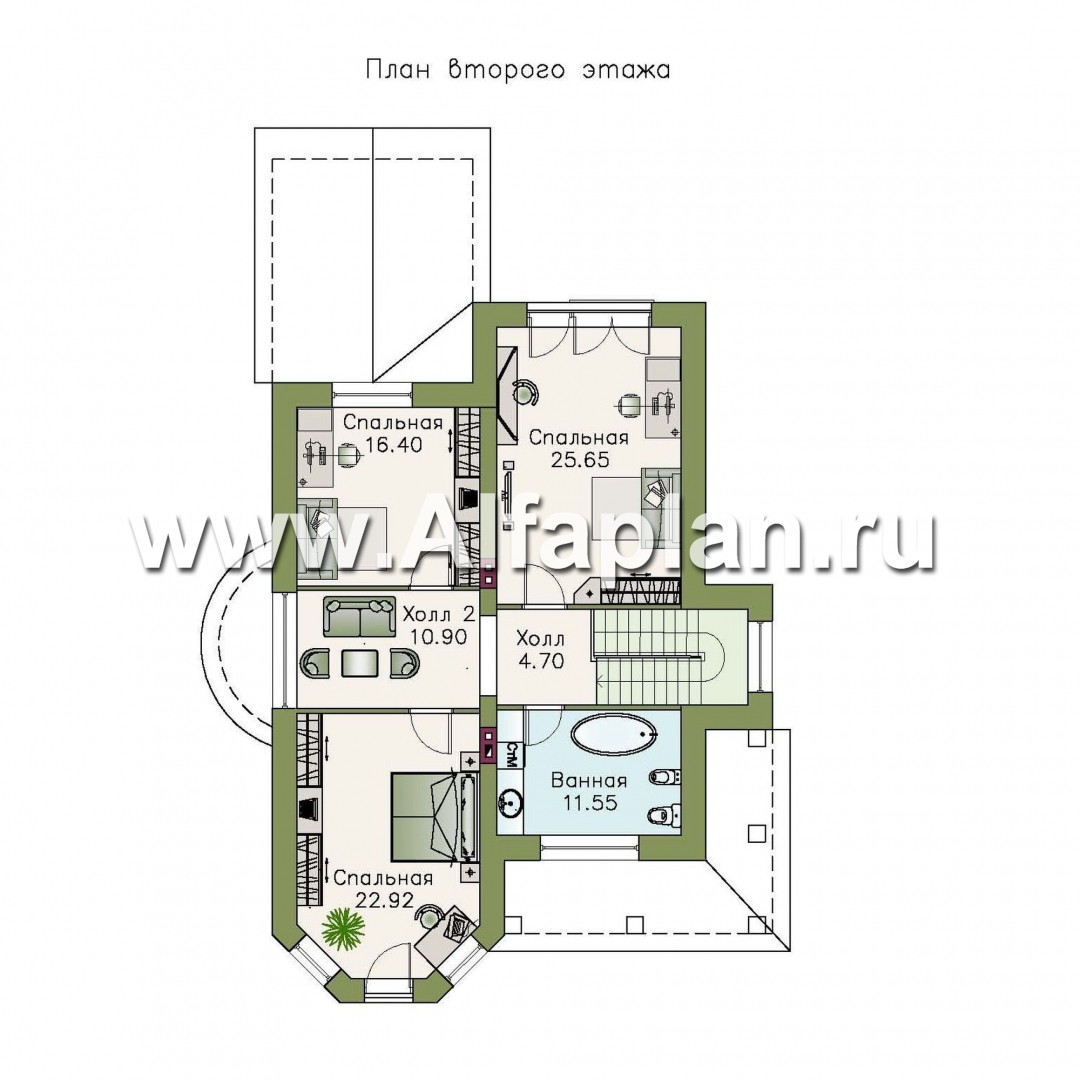 Проекты домов Альфаплан - «Митридат» -  коттедж в средиземноморском стиле - изображение плана проекта №2