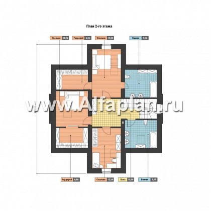 Проекты домов Альфаплан - Коттедж с мансардой в классическом стиле - превью плана проекта №2