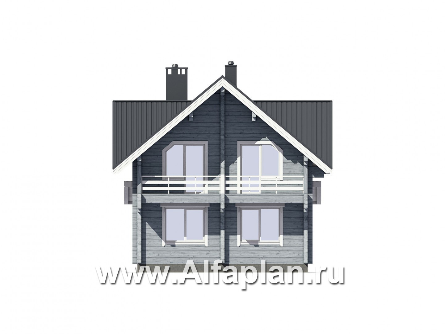Проекты домов Альфаплан - Небольшой удобный загородный дом - изображение фасада №2