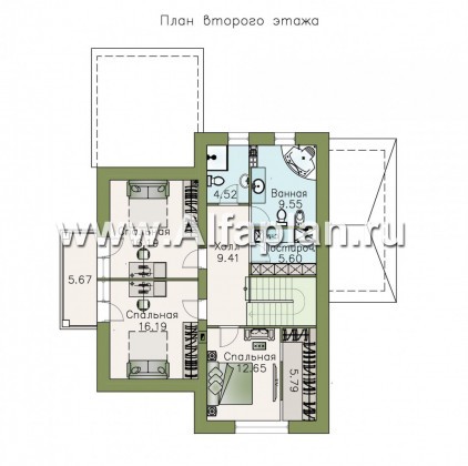 Проекты домов Альфаплан - «Золушка» - удобный и комфортный мансардный дом - превью плана проекта №2