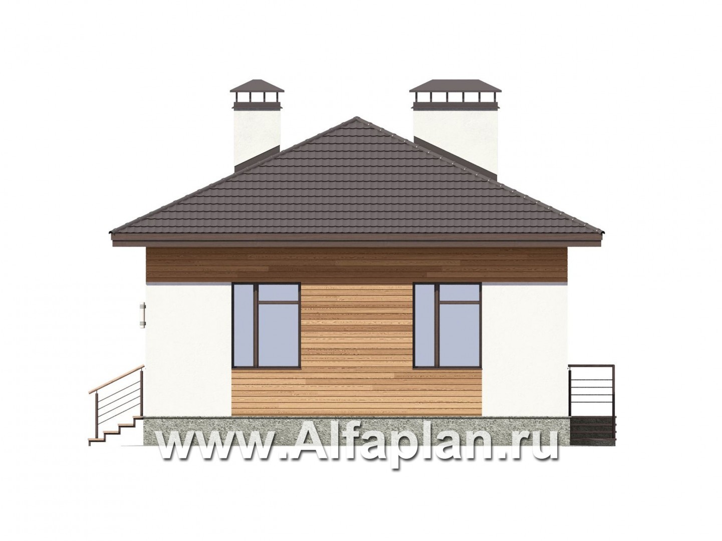 Проекты домов Альфаплан - Уютная дача для небольшой семьи - изображение фасада №2