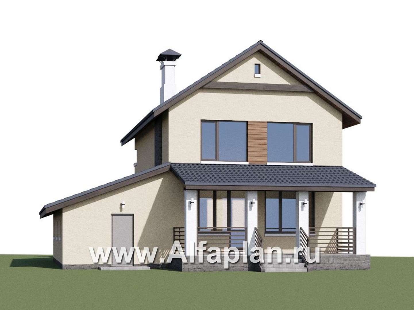 Проекты домов Альфаплан - «Весна» - экономичный и удобный дом с гаражом - дополнительное изображение №1