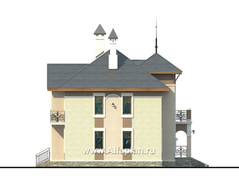 Проекты домов Альфаплан - «Разумовский» - элегантный загородный дом - превью фасада №3