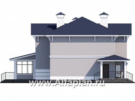 Проекты домов Альфаплан - «Семь ветров» - двухэтажный коттедж с комфортной планировкой - превью фасада №3