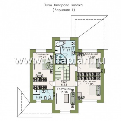 Проекты домов Альфаплан - «Семь ветров» - двухэтажный коттедж с комфортной планировкой - превью плана проекта №2