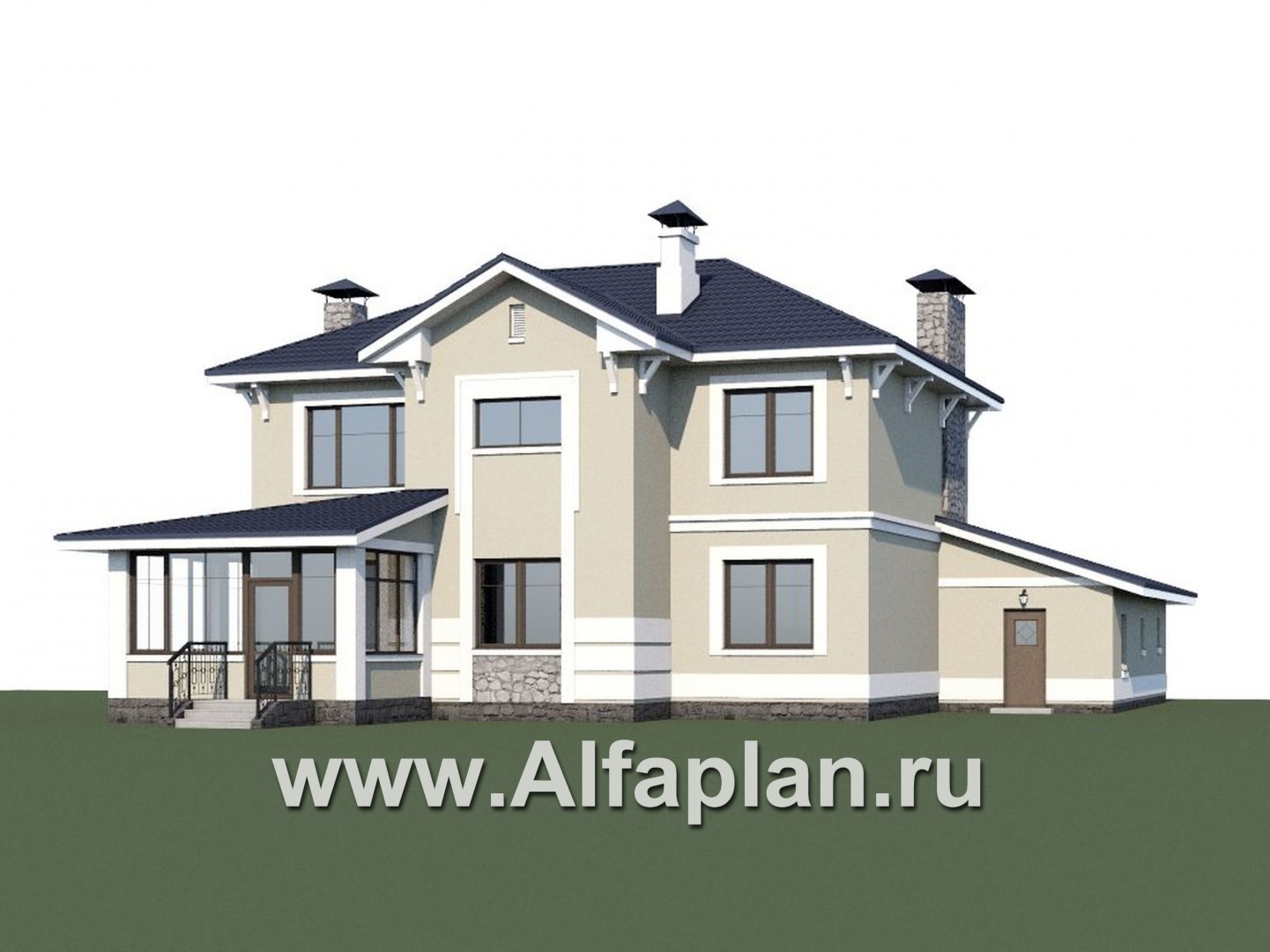 Проекты домов Альфаплан - «Семь ветров» - двухэтажный  комфортабельный коттедж с большим гаражом. - дополнительное изображение №1