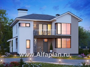 Проекты домов Альфаплан - «Платина» - стильный современный дом в европейской традиции - превью основного изображения