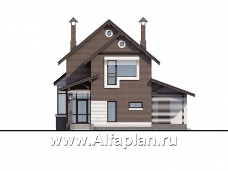 Проекты домов Альфаплан - «Эль-Ниньо» - современный дом с террасами - превью фасада №1