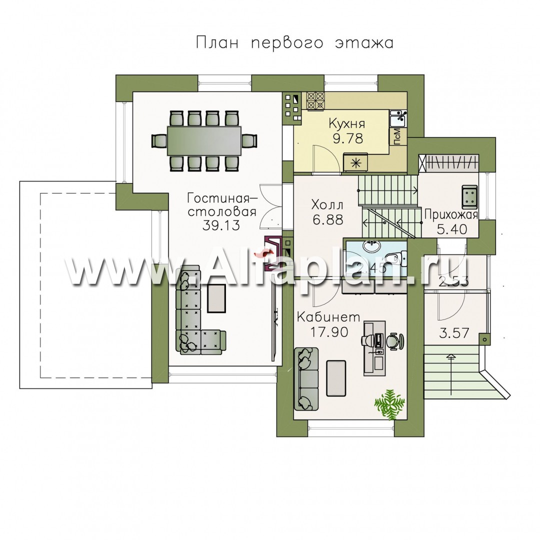 Проекты домов Альфаплан - «Аура» - комфортный дом в современном стиле - план проекта №2