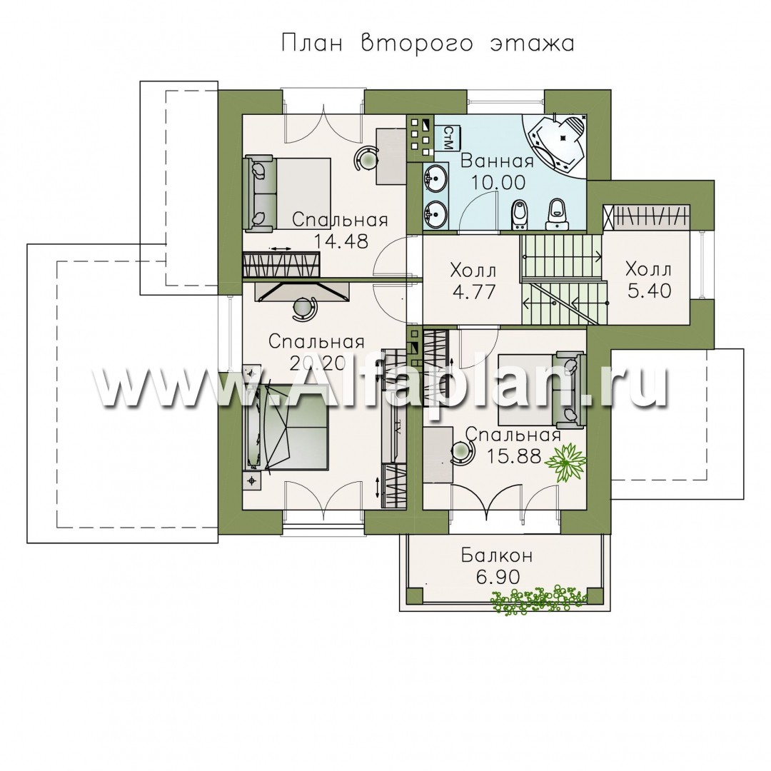 Проекты домов Альфаплан - «Аура» - комфортный дом в современном стиле - план проекта №3