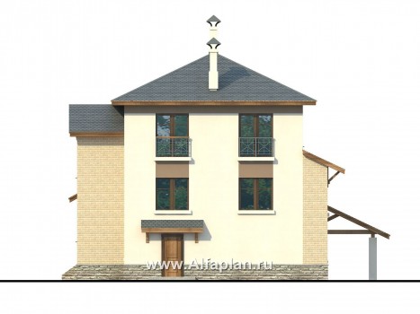 Проекты домов Альфаплан - «Аура» - комфортный дом в современном стиле - превью фасада №4