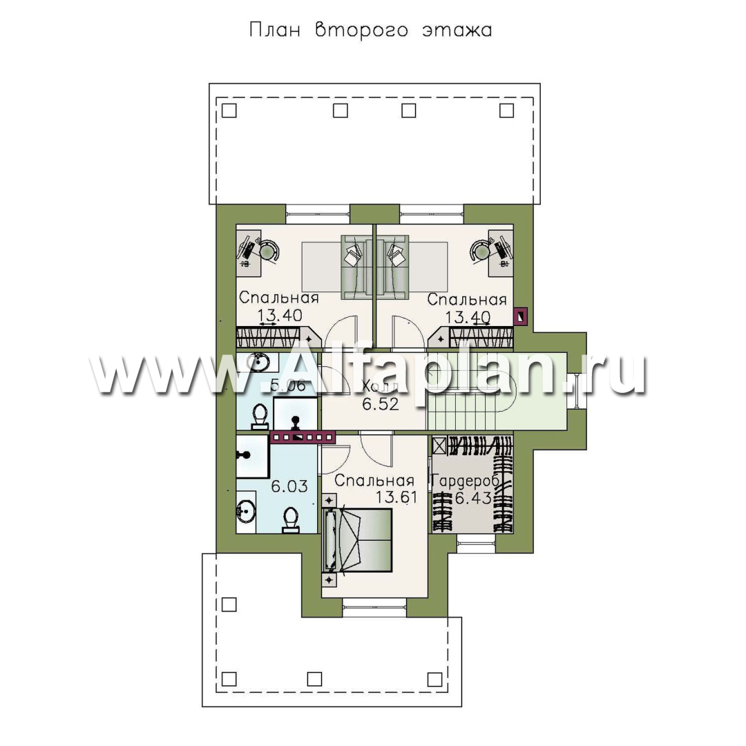 Проекты домов Альфаплан - «Белая ночь»- дом с компактным и комфортным планом - план проекта №2