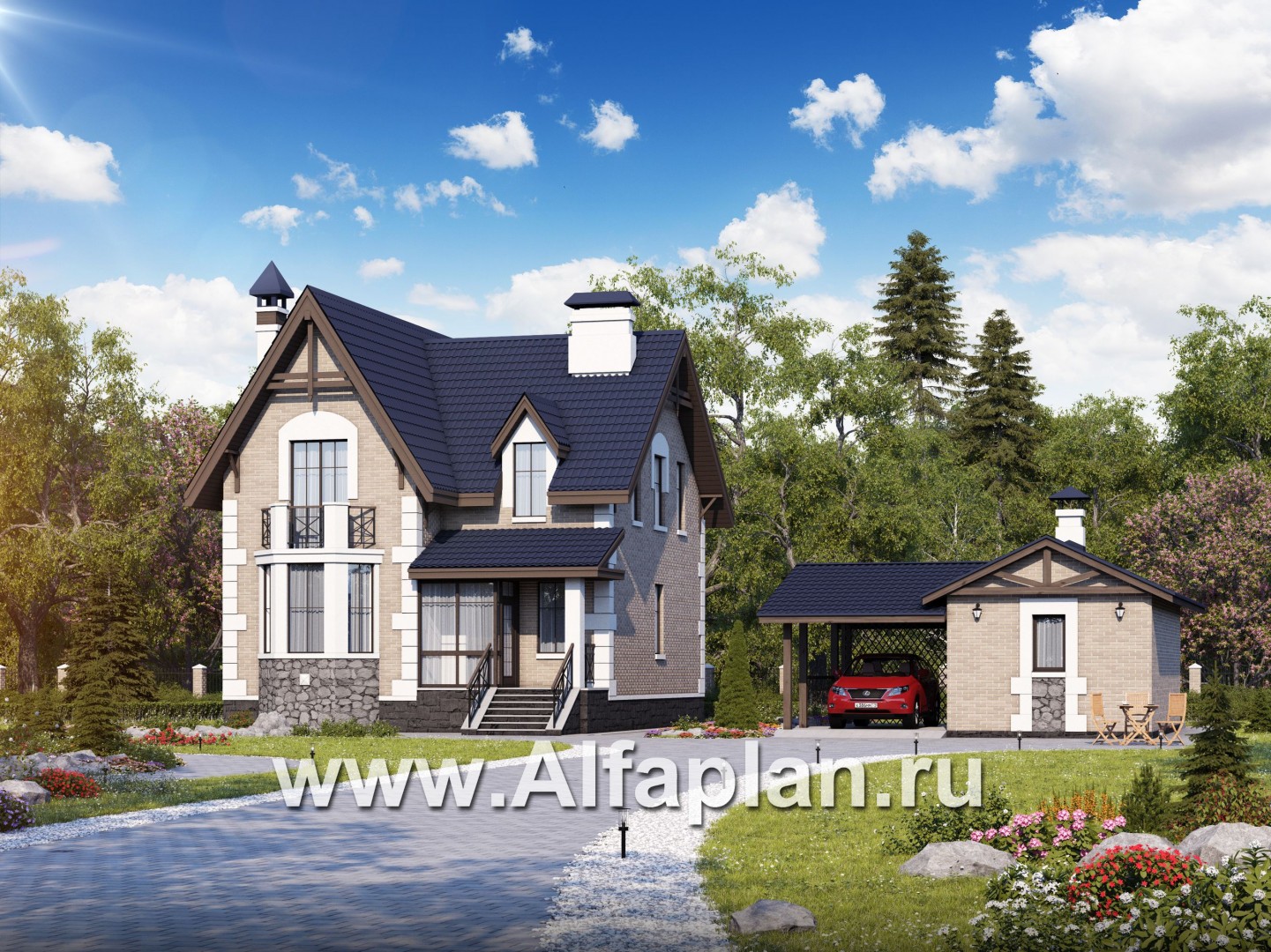 Проекты домов Альфаплан - «Стелла»_ДУО - основное изображение