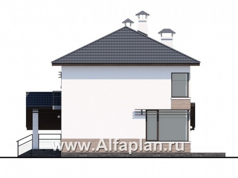 Проекты домов Альфаплан - «Смарт»- удобный двухэтажный дом - превью фасада №2