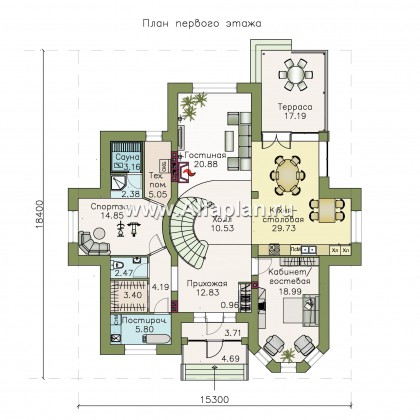 Проекты домов Альфаплан - «Воронцов»- респектабельный коттедж с комфортной планировкой - превью плана проекта №1