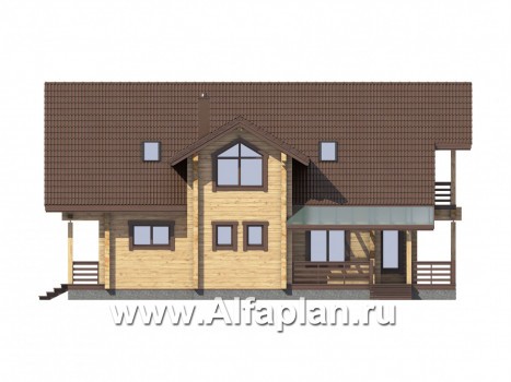 Проекты домов Альфаплан - Загородный дом для отдыха с комфортной планировкой - превью фасада №4
