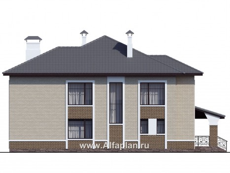 «Арно» - проект двухэтажного дома, особняк с двусветной гостиной, с террасой и сауной - превью фасада дома