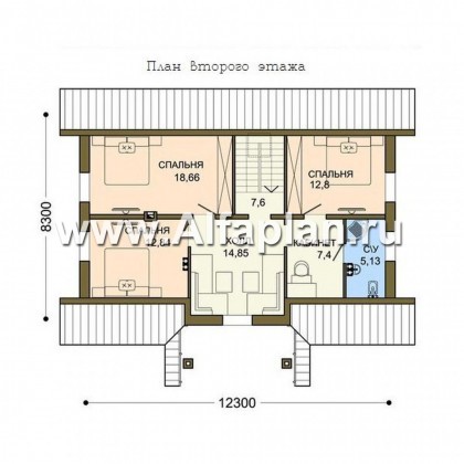 Проекты домов Альфаплан - Компактный мансардный дом из газобетона - превью плана проекта №2