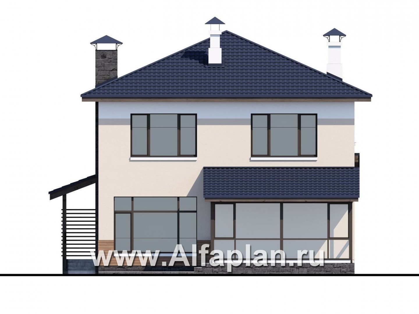 Проекты домов Альфаплан - «Преимущество» - современный удобный дом - изображение фасада №4