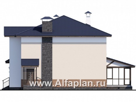 Проекты домов Альфаплан - «Преимущество» - современный удобный дом - превью фасада №2