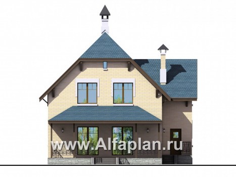 Проекты домов Альфаплан - «Дачный комфорт» - коттедж для отдыха и проживания - превью фасада №4