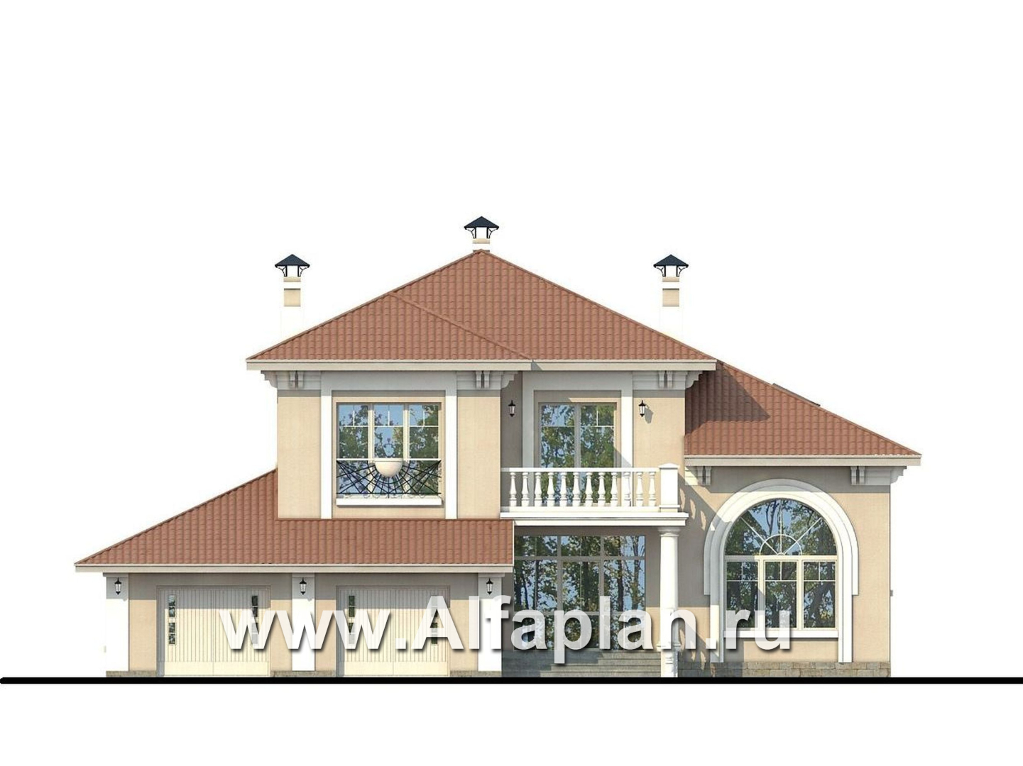 Проекты домов Альфаплан - «Тургенев» - русская усадьба, в классическом стиле - изображение фасада №1