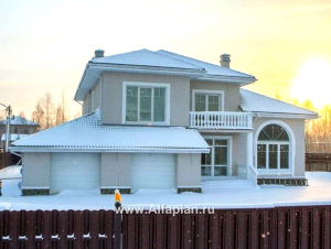 «Тургенев» - проект дома в классическом стиле с террасой и с гаражом