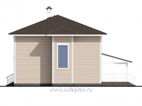 Проекты домов Альфаплан - «АльфаВУД» - деревяный дом из клееного бруса - превью фасада №2