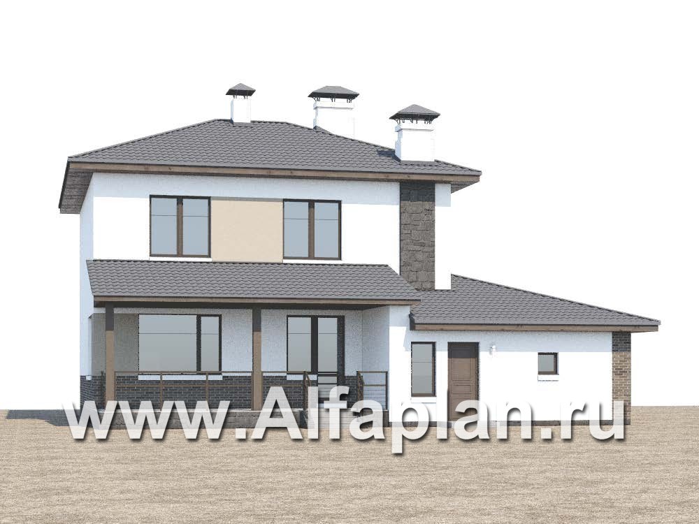 Проекты домов Альфаплан - «Приоритет» - современный экономичный дом с гаражом - дополнительное изображение №1