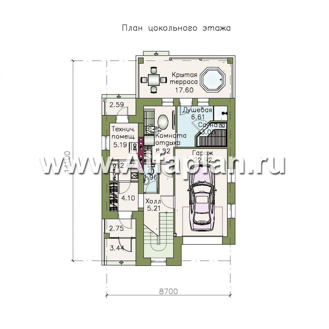 Проекты домов Альфаплан - Компактный и вместительный загородный дом - план проекта №1