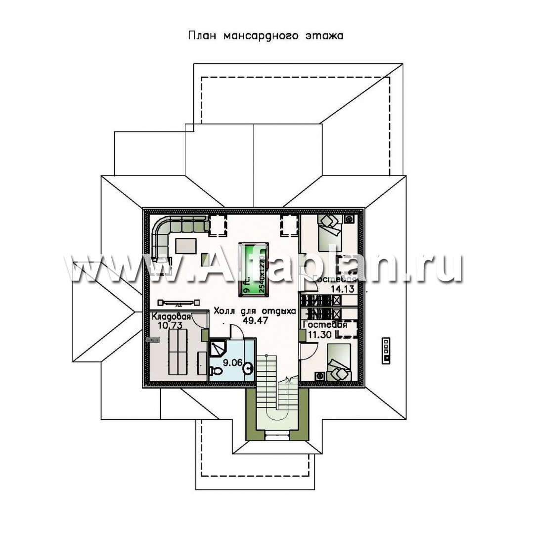 Проекты домов Альфаплан - «Демидов» - респектабельный особняк, в котором есть ВСЕ.... - план проекта №3