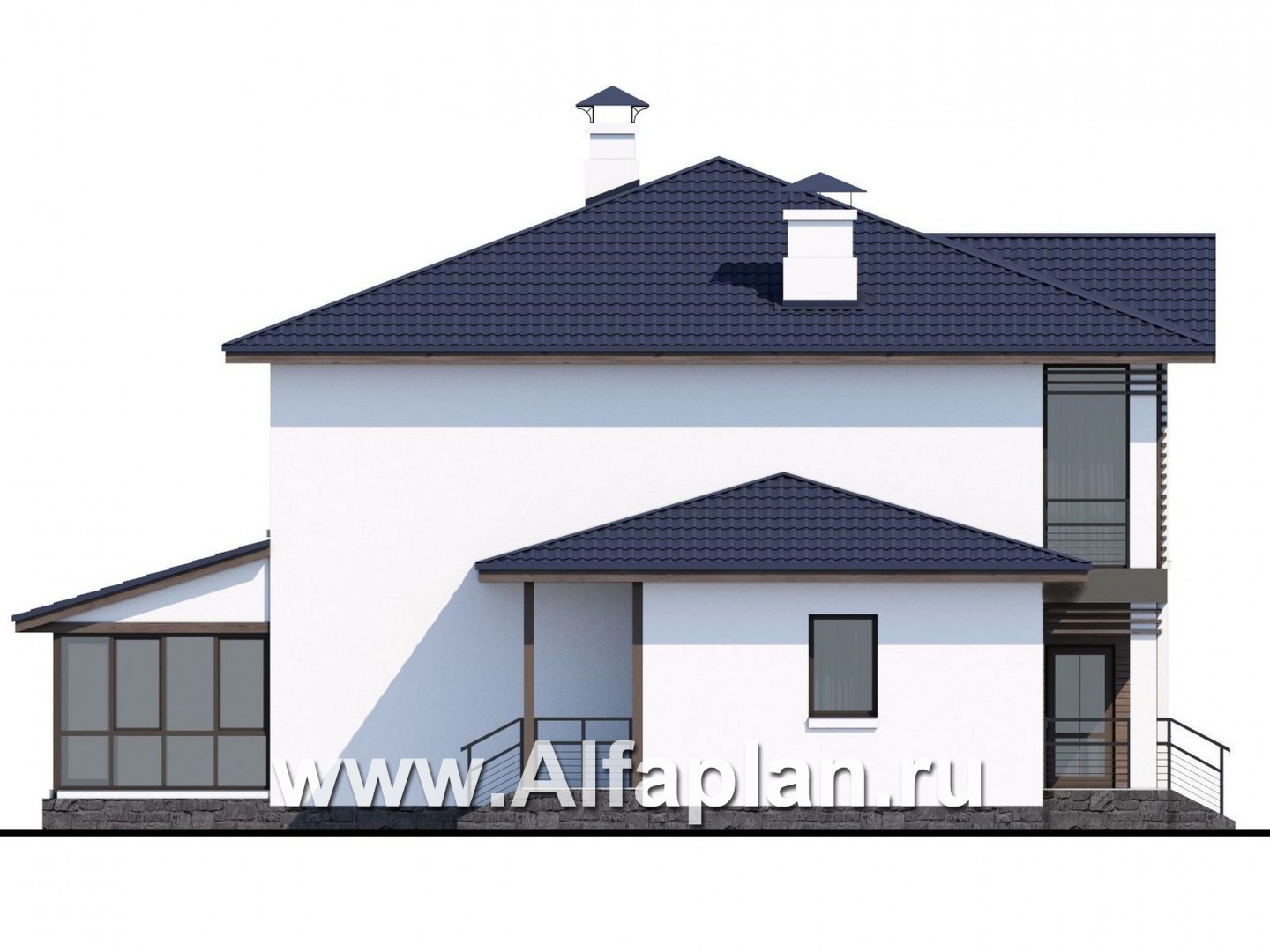 Проекты домов Альфаплан - «Выбор» - компактный дом с комфортной планировкой - изображение фасада №3