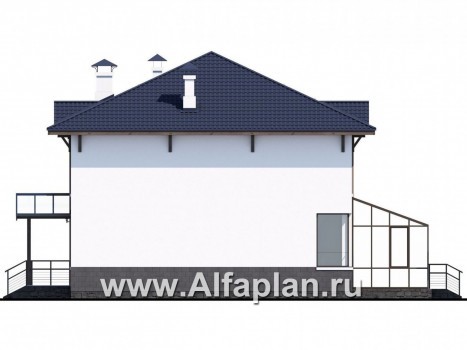 Проекты домов Альфаплан - «Четыре сезона» - современный дом с эффектной планировкой - превью фасада №2