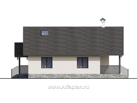 Проекты домов Альфаплан - «Моризо» - шале с четырьмя спальными комнатами - превью фасада №3