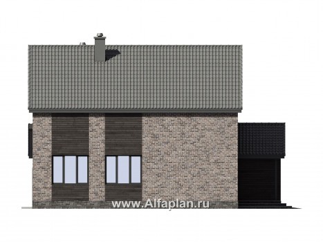 Проекты домов Альфаплан - Двухэтажный загородный дом с гаражом - превью фасада №2