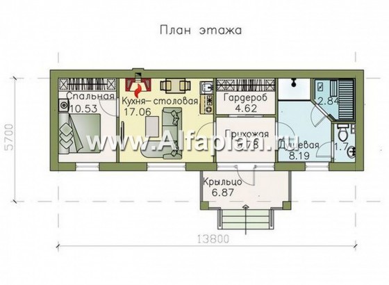 Проекты домов Альфаплан - Сауна  и гостевой дом - превью плана проекта №1