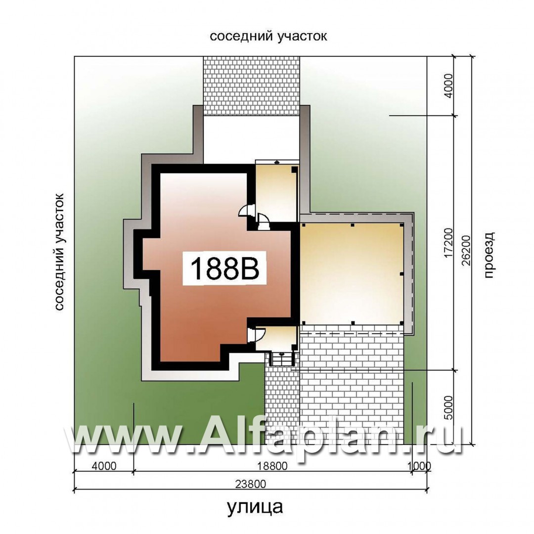 Проекты домов Альфаплан - «Потемкин» - элегантный коттедж с навесом для машин - дополнительное изображение №1