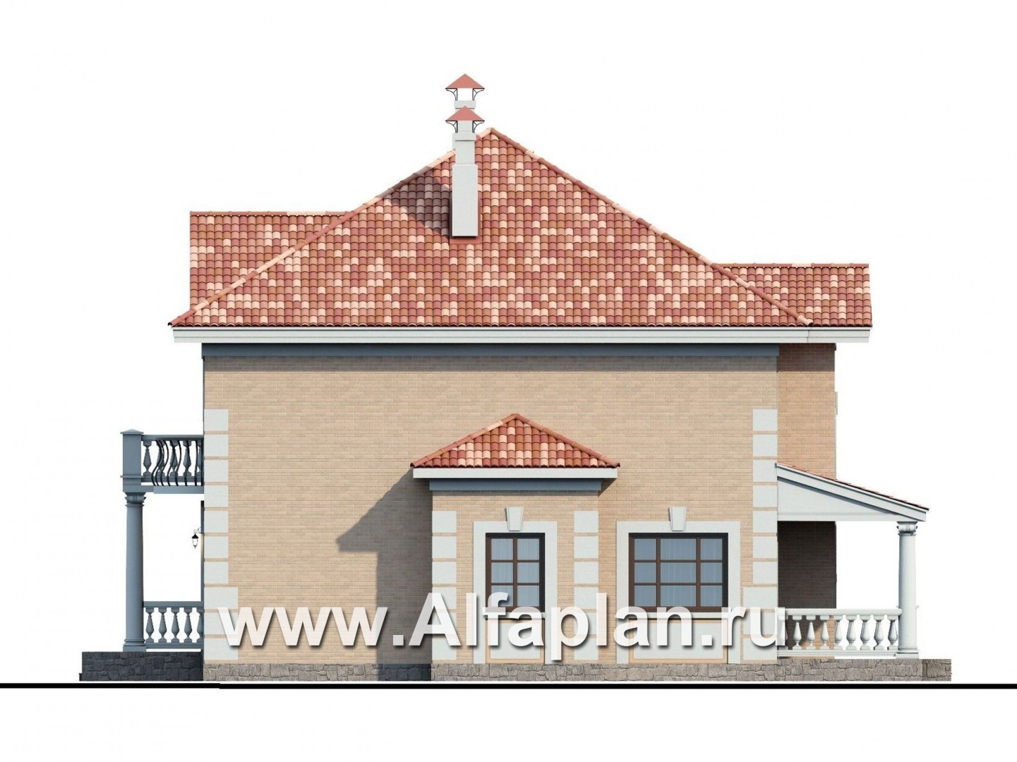 Проекты домов Альфаплан - «Апраксин» -  дом с аристократическим характером - изображение фасада №2