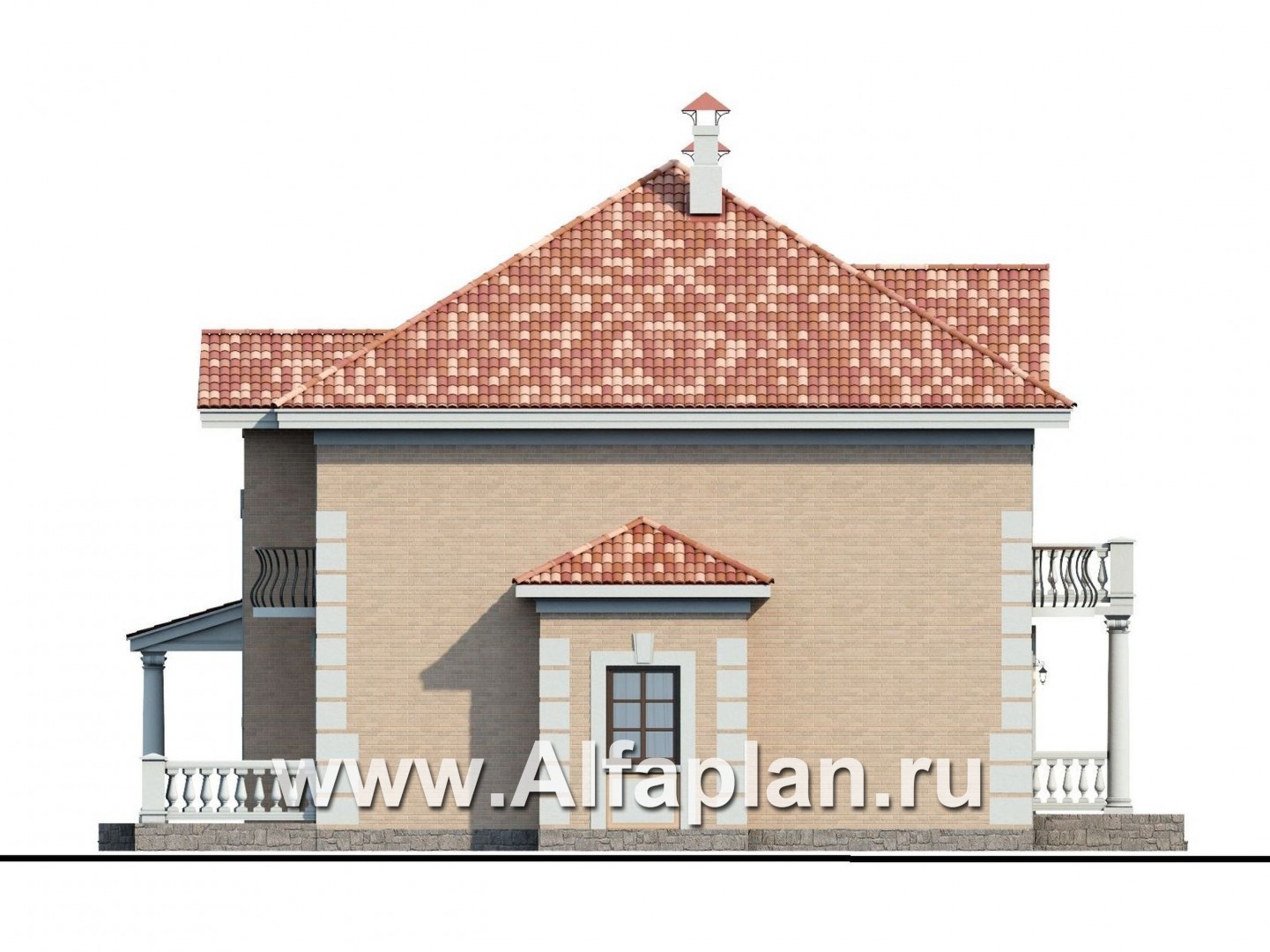 Проекты домов Альфаплан - «Апраксин» -  дом с аристократическим характером - изображение фасада №3