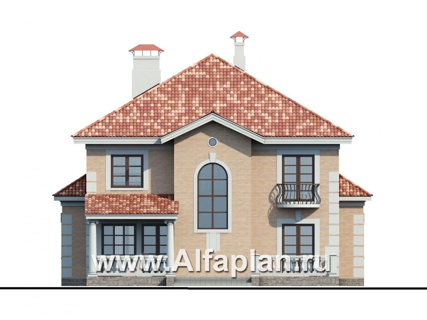 Проекты домов Альфаплан - «Апраксин» -  дом с аристократическим характером - изображение фасада №4
