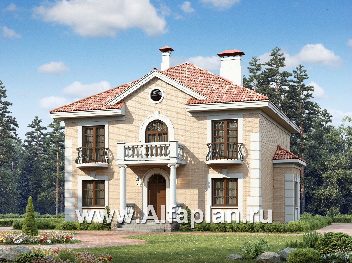 Проекты домов Альфаплан - «Апраксин» -  дом с аристократическим характером - основное изображение