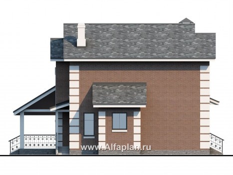Проекты домов Альфаплан - Кирпичный дом «Прагма» для небольшой семьи - превью фасада №3