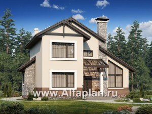 Проекты домов Альфаплан - Современный кирпичный дом «Прагма» - превью основного изображения