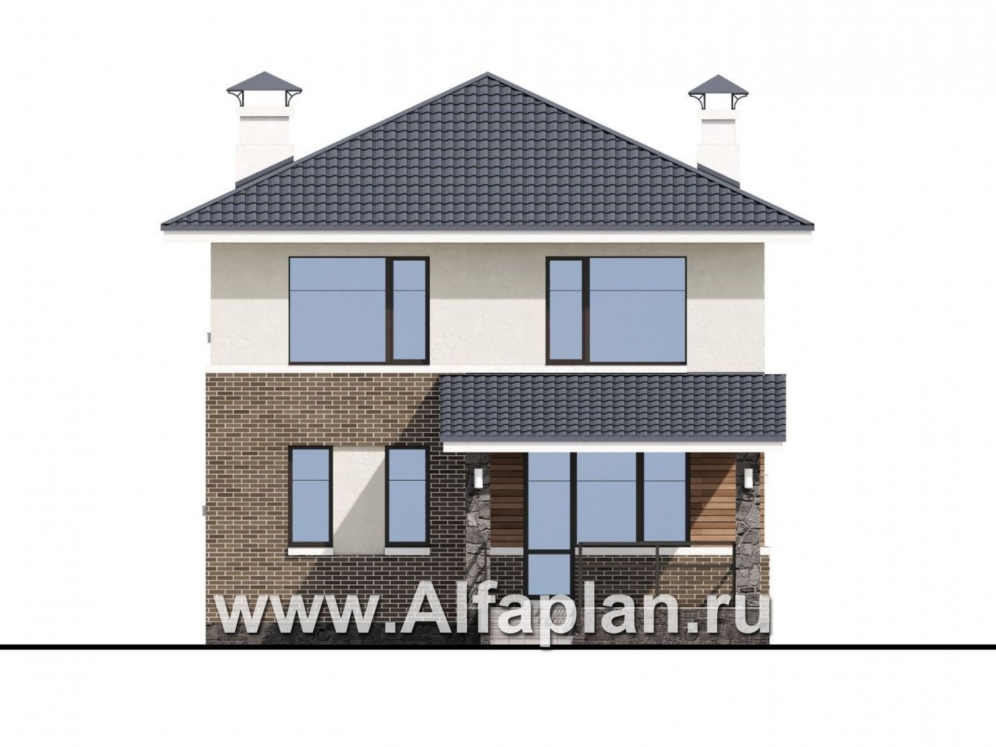 Проекты домов Альфаплан - «Вламинк» - очень удобный современный дом - изображение фасада №4