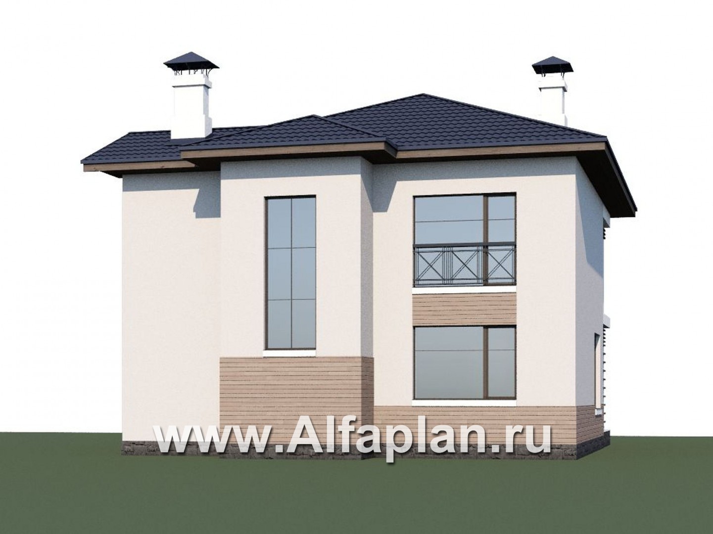 Проекты домов Альфаплан - «Знаменка» - удобный и компактный коттедж в современном стиле - дополнительное изображение №1